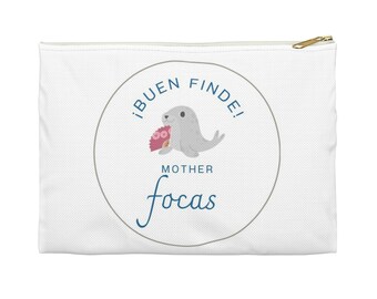Spanish teacher gift Spanish pun pencil case pouch Buen finde mother focas