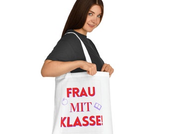 Frau mit Klasse German teacher tote bag