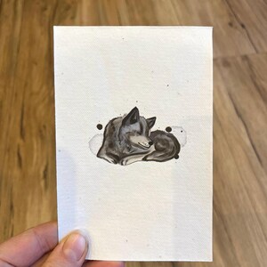Wolf auf Samenpapierkarte / A6