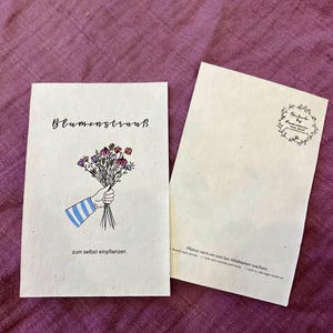 Einpflanzbare Samenkarte – Wildblumen | Handgezeichnetes Blumenstrauß-Motiv