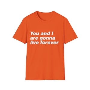 Oasis &#39;Live Forever&#39; T-Shirt: White Text Design