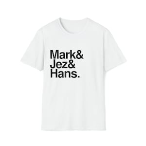 Peep Show T-Shirt, Mark Jez Hans, Helvetica, Ampersand Tee, black text