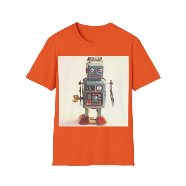 Camiseta robot de cuerda, robot, juguete, regalo para ella, regalo para él, camiseta robot, robot retro, camiseta de ciencia ficción, camiseta novedosa