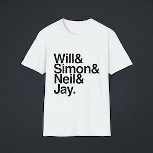 The Inbetweeners T-Shirt, The Inbetweeners Gift, Will Simon Neil Jay, Ampersand Tee, Helvetica, Black Text