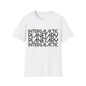 Hip Hop T-Shirt: Intergalactic Planetary Black Text