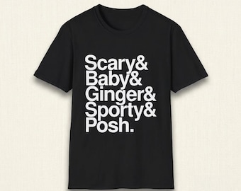 Spice Girls-T-shirt: Scary, Baby, Ginger, Sporty, Posh