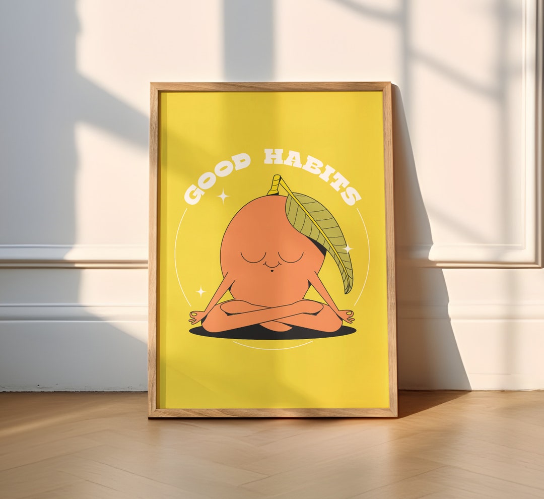 Happy Mango - Good Habits - Digital Poster: Adorable Fruit Illustration ...
