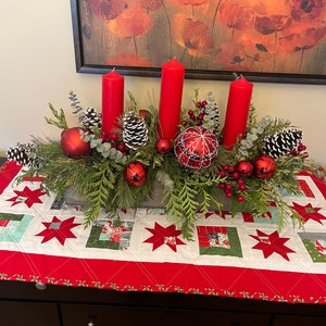 Handmade Quilted Christmas Table Runner