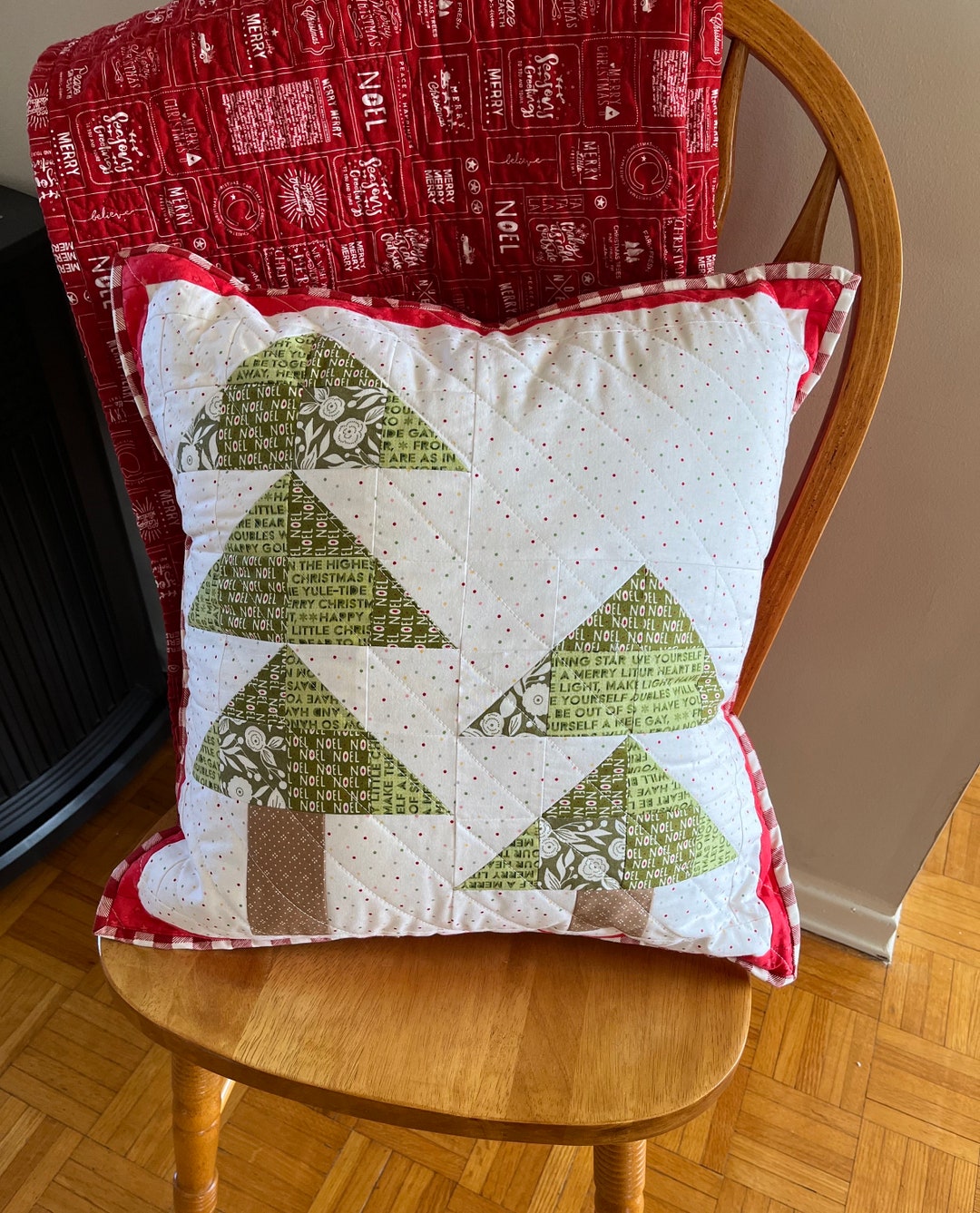 Handmade Quilted Christmas Pillow Cover Etsy