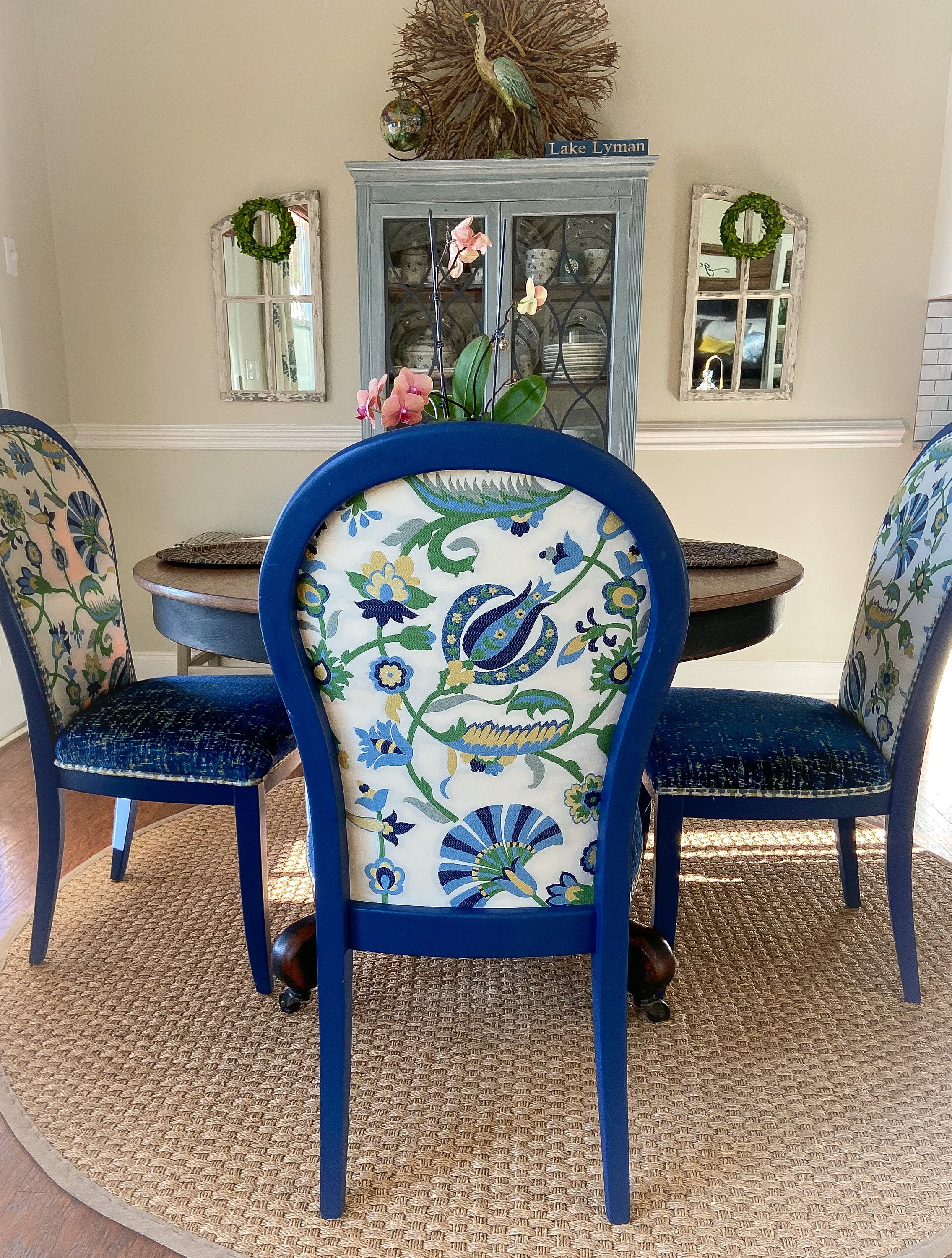 Floral on sale dining chairs