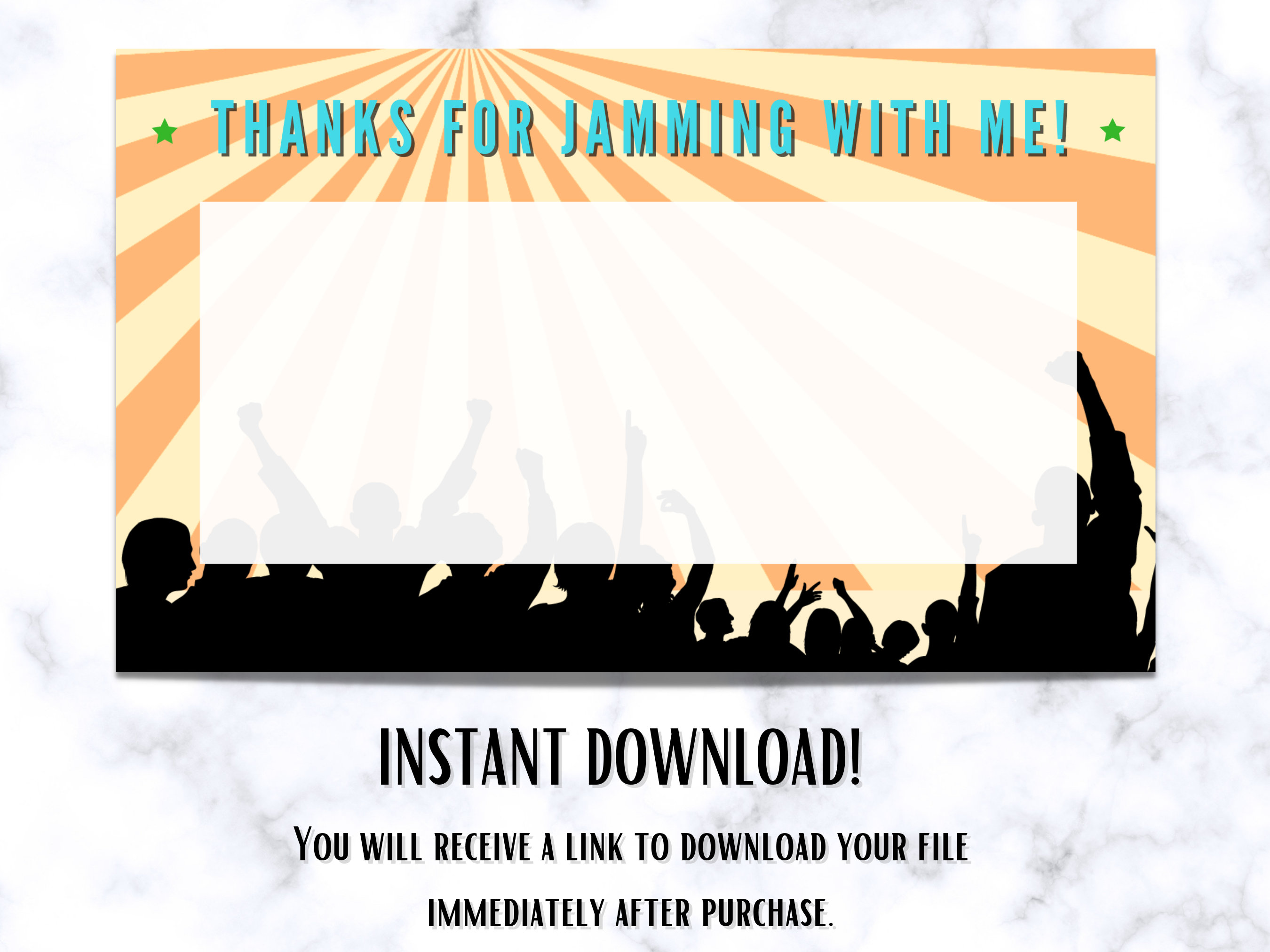 Music Festival Thank You Card Printable | Instant Download - Etsy
