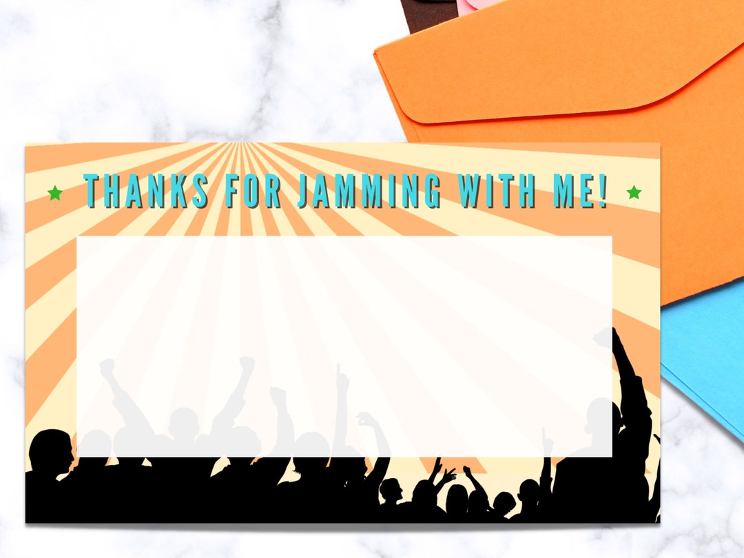 Music Festival Thank You Card Printable | Instant Download - Etsy
