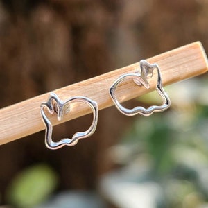 Orecchini a forma di coniglio * Orecchini a forma di coniglio per donna * Orecchini a forma di lepre * Orecchini a forma di coniglio in argento sterling * Orecchini a forma di ragazza * Orecchini a forma di animale * Regalo per bambini