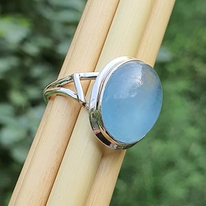 Handgemachter Aquamarin-Ring für Männer * Ovaler Aquamarin-Schmuck * Handgemachte Geschenkideen * Sterling Silber Ring * Jahrestag Geschenk für Sie * Mom Geschenk