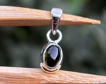 Green Tourmaline Pendant for Men– Oval Sterling Silver, Jewelry Making Charms, Natural Gemstone