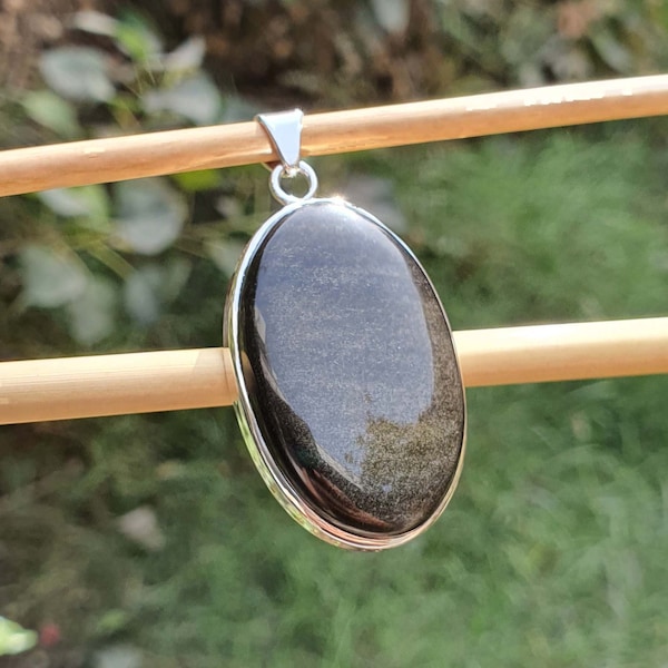 Teardrop Large Obsidian Pendant Necklace * Men Women Jewelry * Handmade Jewelry * Large Pendant * Obsidian Jewelry * Gift for Her Jewelry