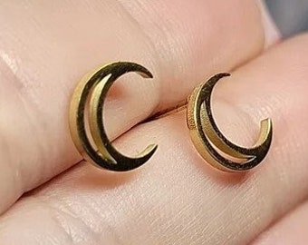 Crescent Moon Stud Earrings* Half Moon Earrings* Dainty Studs* Minimalist Jewelry* Gift for Her Jewelry* Silver Studs* Crescent Jewelry