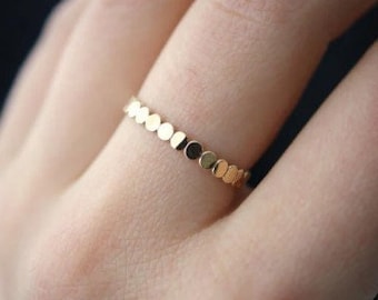 Gold Beaded Ring * Sterling Silver Ring * Silver Stack Ring * Beaded Jewelry * Minimalist Jewelry * Dainty Ring * Bridal Gift * Mothers Gift