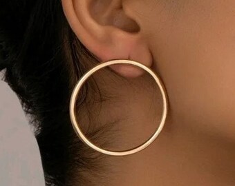 Sterling Silver Hoop Earrings - Dainty Hoop Earrings - Minimalist Jewelry - Gold Hoops - Large Hoops - Hoop Stud Earring - Gift for Her Mom