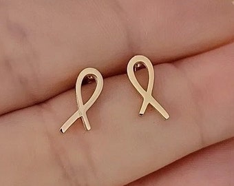 Pink Ribbon Earrings * Awareness Ribbon Sterling Silver Post Earrings * Cancer Awareness * Survivor Gift for Mom * Pink Ribbon Stud Earrings