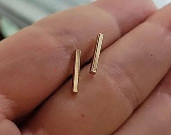 Gold Bar Ohrringe - Bar Ohrstecker - Sterling Silber Ohrstecker - Minimalist Schmuck - Winzige Bar Ohrstecker - Geometrische Ohrringe - Silber Geschenk für Ihn