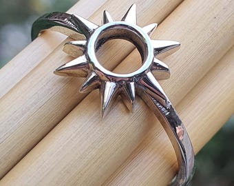 Bright Sun Ring Sterling Silver- 925 Silver Sun Ring- Dainty Jewelry-Minimalist Gifts- Bright Sun Jewelry- Unique Sunshine Women's Gift