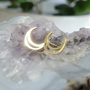 Crescent Moon Stud Earrings Half Moon Earrings Dainty Studs Minimalist Jewelry Gift for Her Jewelry Silver Studs Crescent Jewelry image 5