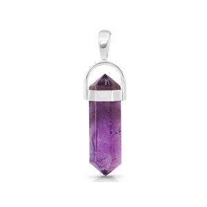 Amethist ketting met potloodpunt, 925 sterlingzilver, geboortesteensieraden, cadeaus voor hem