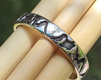 Mountain Ring Men- Mountain Engraved Band Hiking Travel Skiing Wanderlust Jewelry Trendy Classic Mountain Range Band- Birthday Gift for Her