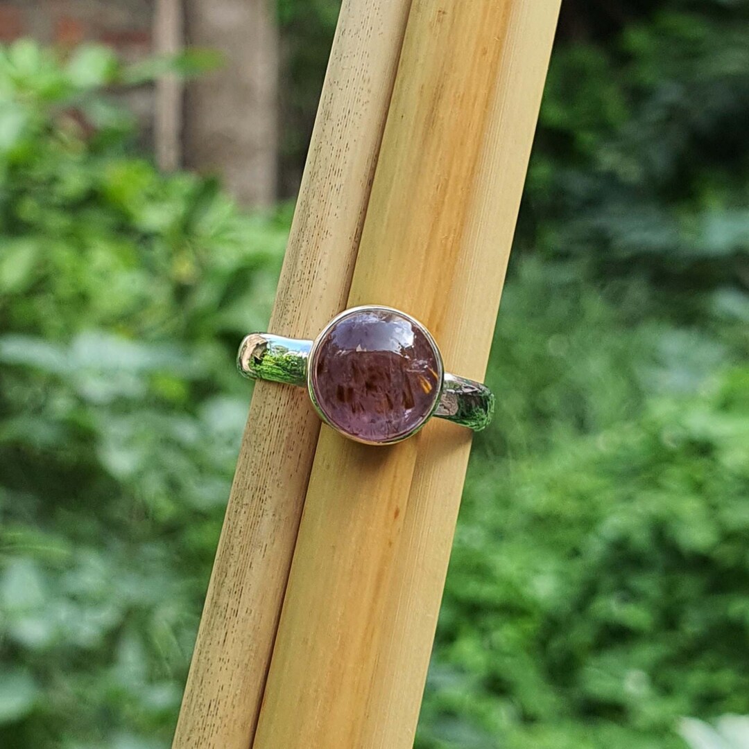Round Super Seven Ring Sterling Silver * Handmade Ring * Stackable Ring ...