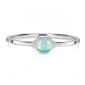Minimalist Opal Ring* Sterling Silver Ring* Silver Stack Ring* Minimalist Jewelry* Ethiopian Opal Ring* Dainty Ring* October Birthstone Ring