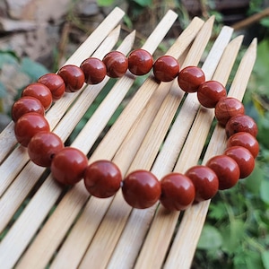 Authentic Red Jasper Beads Bracelet for Men Women- Root Chakra Bracelet- Healing Crystal -Red gemstone- Rondelle Beads- Mothers Gifts