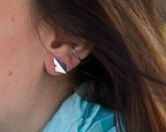Sterling Silver Arrowhead Stud Earrings - Handmade 925 Silver Studs