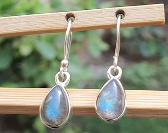 Labradorit Ohrringe Sterlingsilber * Handgefertigter Schmuck* Feuer Labradorit * Tropfen Stein Ohrring