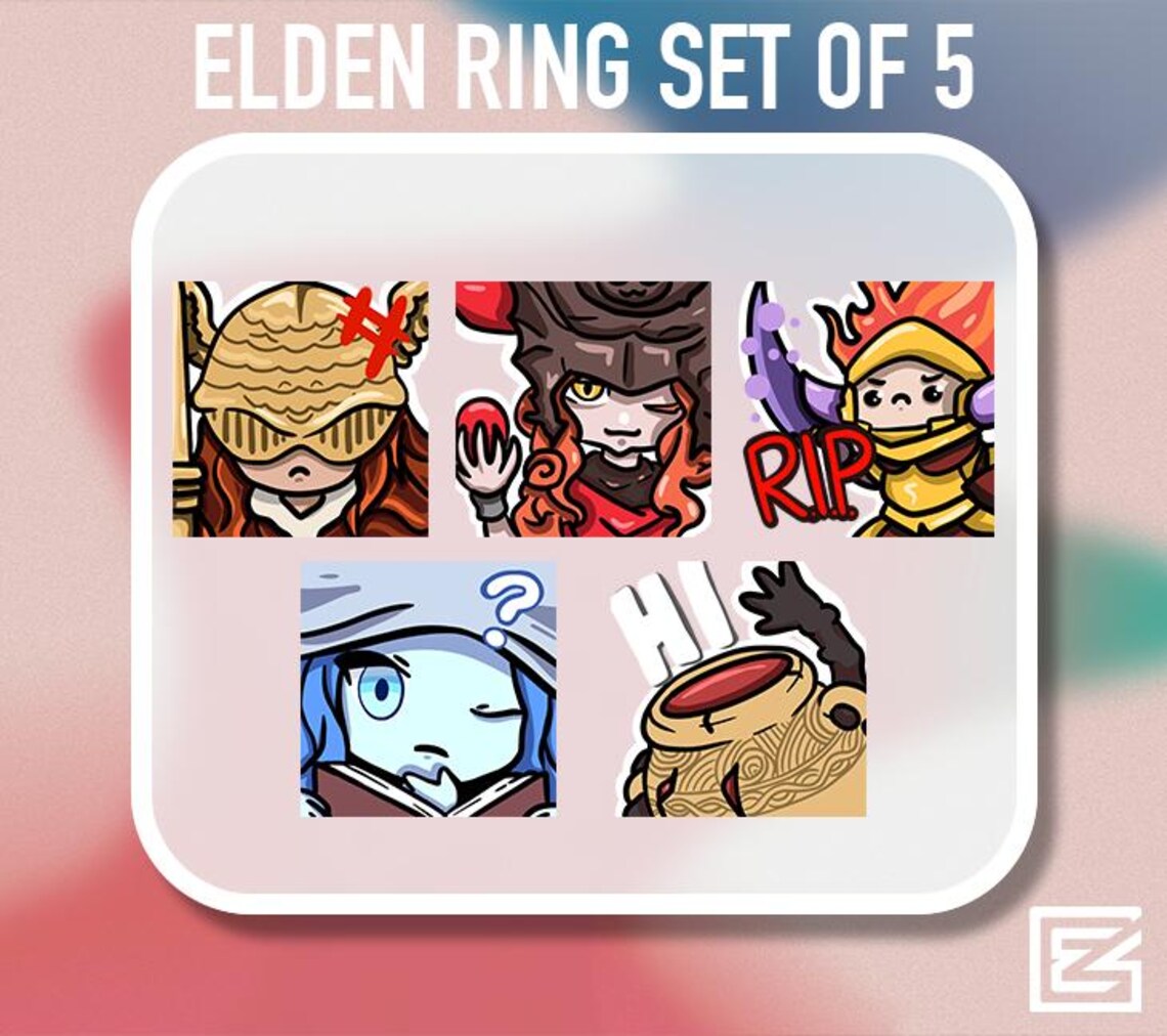 ELDEN RING 5 Set EMOTE Ranni Radahn Mesmer Malenia Twitch | Discord ...