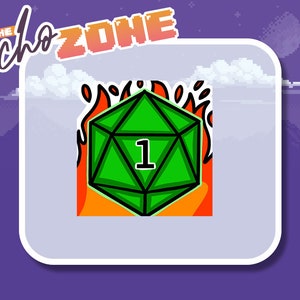 Dungeons & Dragons Baldurs Gate 3 CRITICAL FAIL 1 DICE Emote Twitch | Discord Emotes