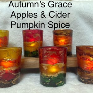 Votive holders fit votive or tealights set of 2 hand painted several colors for holidays, gift idea, home decor, free battery tealights.