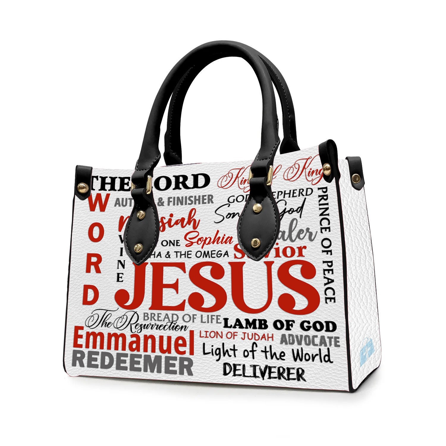 Jesus The Lord King Of King Leather Handbag,  Leather Handbag, Gifts for Women