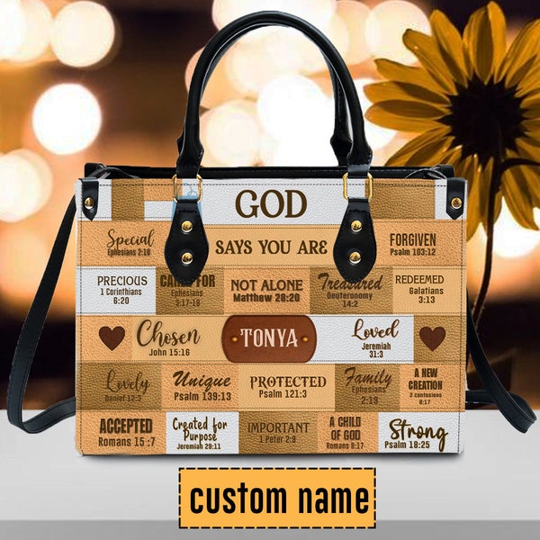 Christianartbag Handbag, God Says You Are Personalized Leather Handbag, Personalized Bags, Gifts for Women, Christmas Gift.