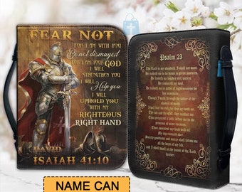 Christianart Bible Cover, Fear Not Isaiah 41:10 Personalized Bible Cover, Personalized Bible Cover, Gifts For Men, Christmas Gift.