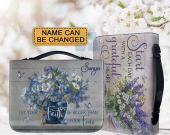 Personalized Bible Cover: Daisy Floral Faith Design, Christian Gift