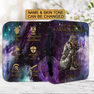 Christianartbag Bible Cover, Put On The Full Armor Of GOD Galaxies Bible Cover, Personalized Bible Cover, Christian Gifts.