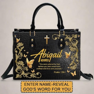 CHRISTIANARTBAG Handbags - Uncover the sacred meaning of your name - Custom Name & Color - Personalized Leather Handbag