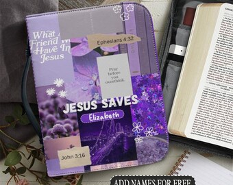 Christianartbag Bible Cover, My Bible Affirmations Personalized Bible Cover, Personalized Bible Cover, Purple Bible Cover, Christmas Gift.