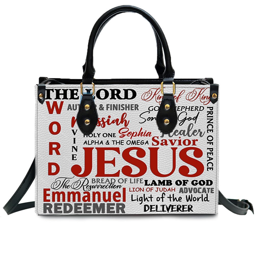Jesus The Lord King Of King Leather Handbag,  Leather Handbag, Gifts for Women