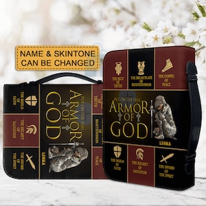 CHRISTIANARTBAG - Armor Of God Bible Cover - Personalized Bible Cover - Bible Cover For Women.