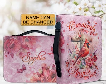 Personalized Cardinals Bible Cover: Faux Leather Christian Gift