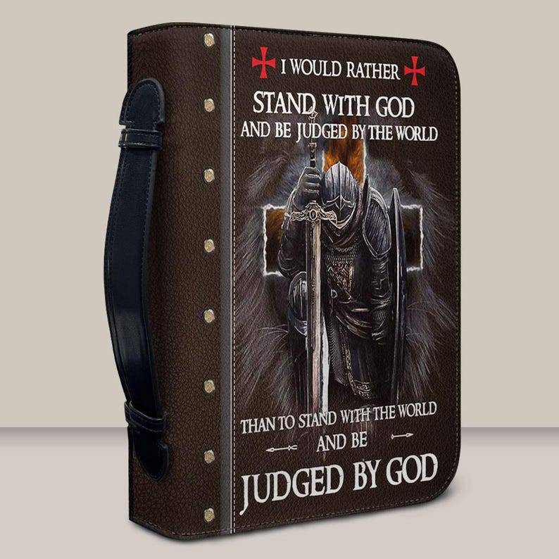 Personalized Bible Cover: Faux Leather Christian Knight Design - Etsy