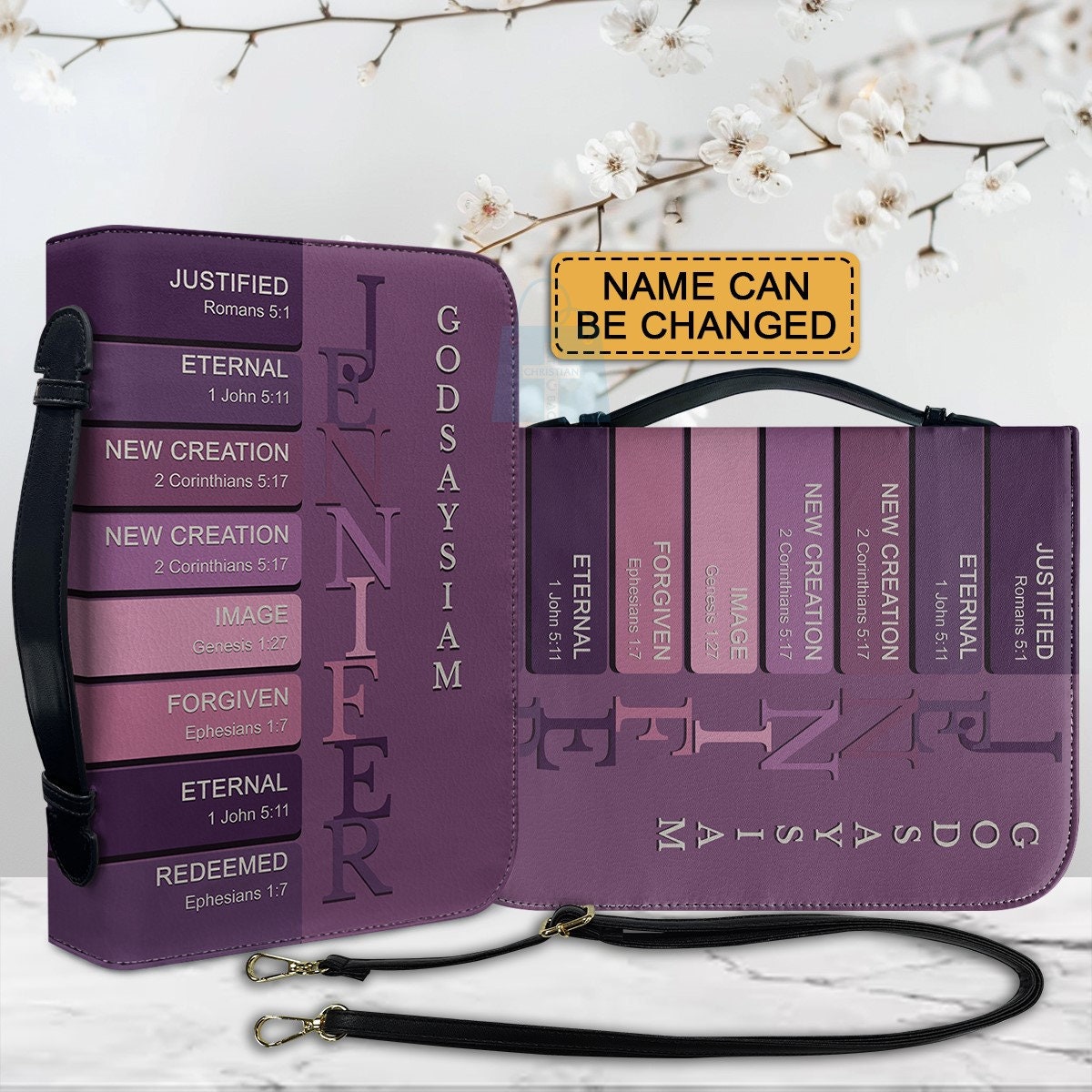 CHRISTIANARTBAG Bible Cover - Uncover the sacred meaning of your name - Personalized Bible Cover.