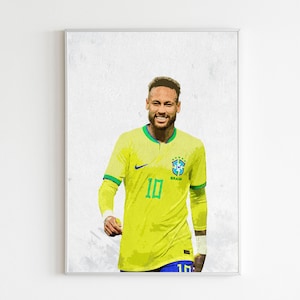Neymar JR Brazil Poster 2023, Wall art, decor, Football, soccer, Painting Style, PSG